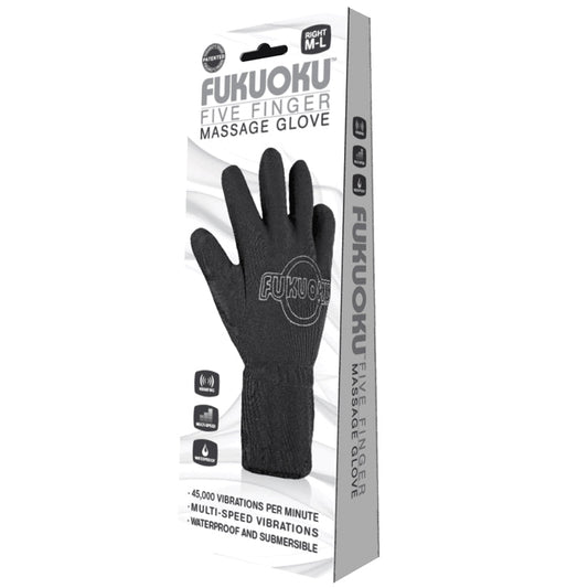 Fukuoku Five Finger Massage Glove-Black Right Hand - UABDSM
