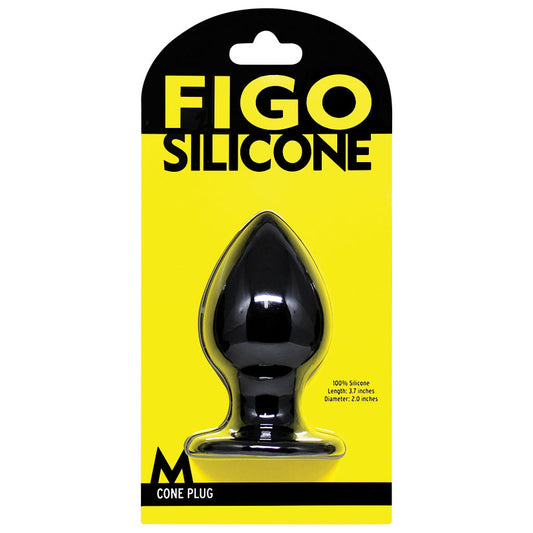 Figo Cone Silicone Plug Medium-Black - UABDSM