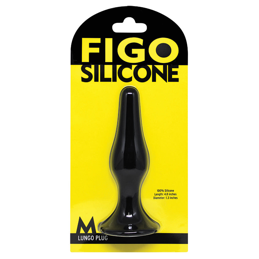 Figo Lungo Silicone Plug Medium-Black - UABDSM