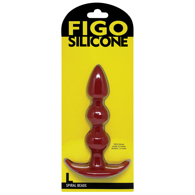 Figo Silicone Spiral Anal Beads-Red - UABDSM