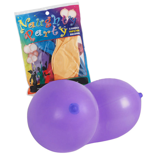 Naughty Boobie Party Balloons  - 6 Pack - Assorted Colors - UABDSM