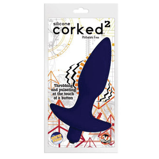 Corked 2 Vibrating Butt Plug Small-Blue - UABDSM