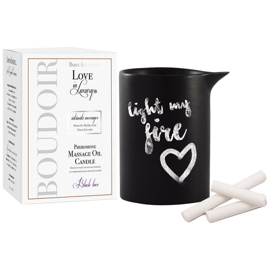 Love In Luxury Intimate Messages Candle-Black Lace 5oz - UABDSM