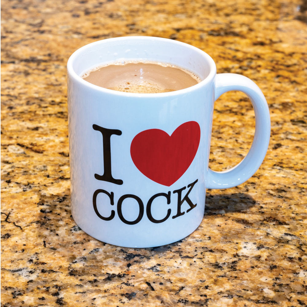 White I Love Cock Mug - UABDSM