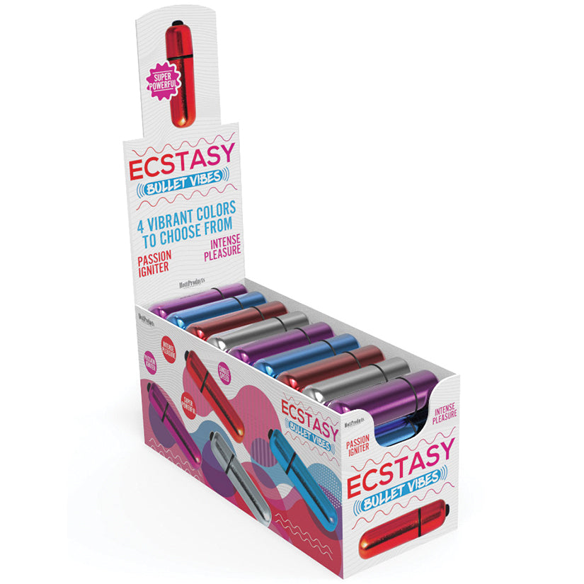 Ecstasy Bullet Vibes Assorted Colors 36 Pcs Per Display - UABDSM