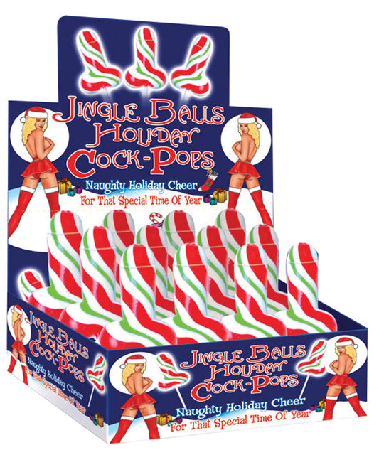 Jingle Bells Holiday Cock Pop - 12 Piece Display - UABDSM