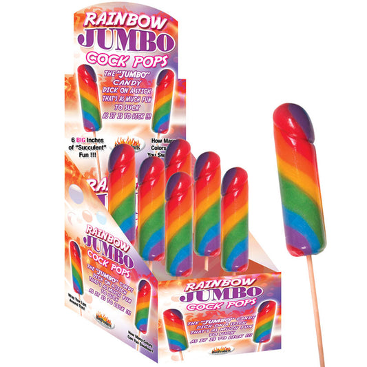 Jumbo Rainbow Cock Pops 6 Piece Display - UABDSM