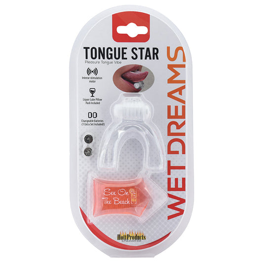 Tongue Star Tongue Vibe With 10 ml Liquor Lube - Clear - UABDSM