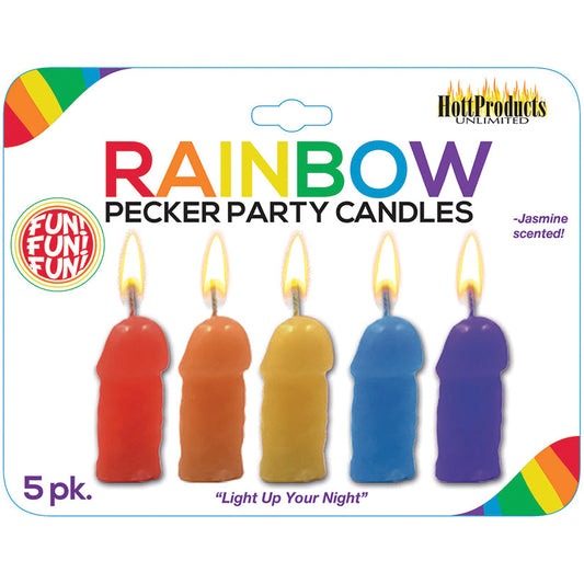 Rainbow Pecker Party Candles - 5 Pack - UABDSM