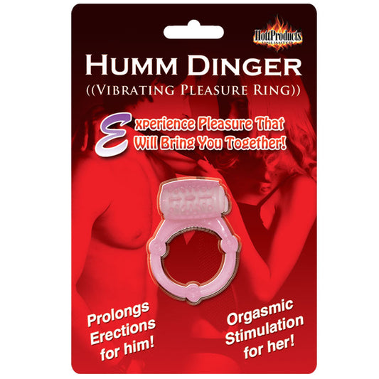 Humm Dinger Vibrating Penis Ring Clitoral Stimulator - Magenta - UABDSM