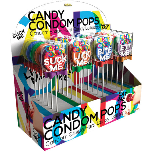 Candy Condom Pops - 24 Piece Display - Assorted  Flavors - UABDSM