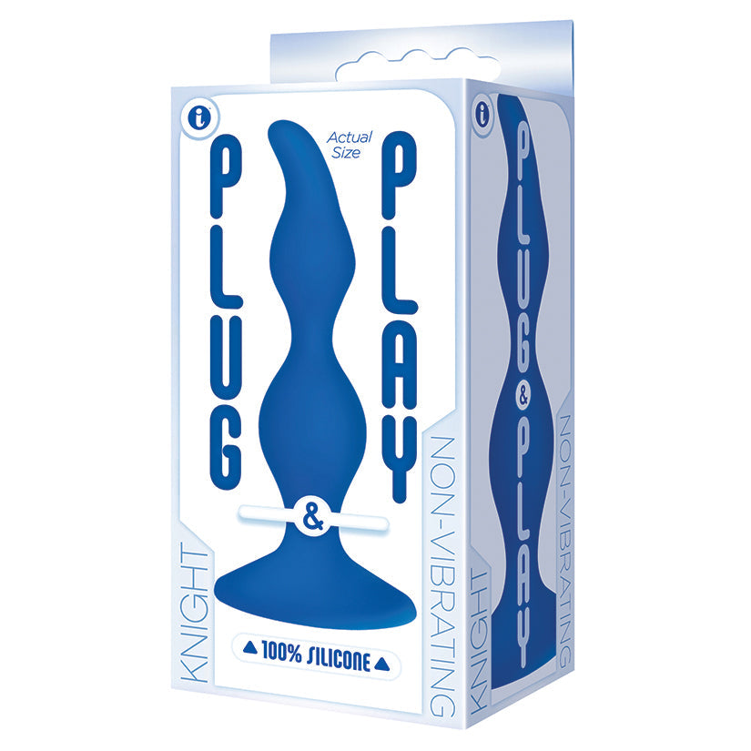 The 9s Plug & Play Knight Anal Plug-Blue - UABDSM