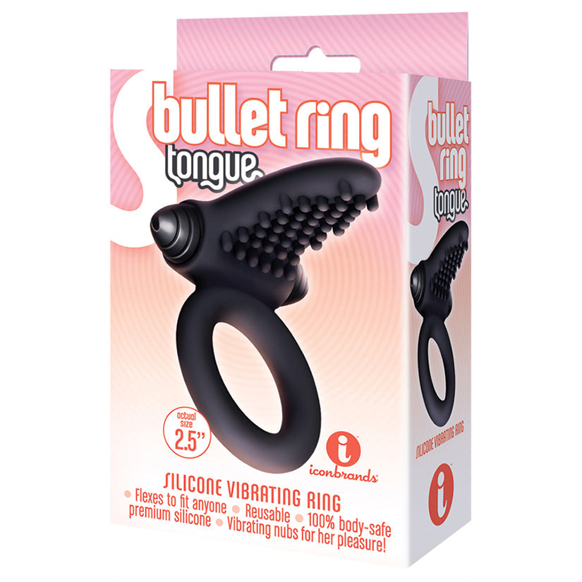 The 9s Bullet Ring Tongue-Black - UABDSM