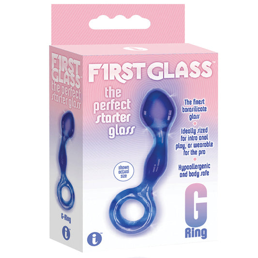 The 9s First Glass G-Ring Anal & Vagina Stimulator-Blue - UABDSM