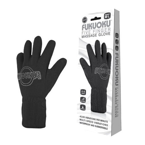 Fukuoku Vibrating Five Finger Massage Glove - Left Hand - UABDSM