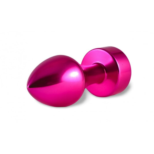 Butt Plug Pink With Transparent Stone Rosebud Aluminum - UABDSM