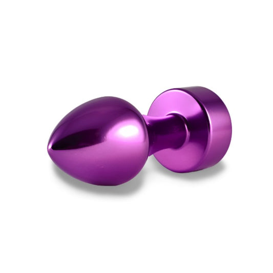 Butt Plug Purple With Transparent Stone Rosebud Aluminum - UABDSM