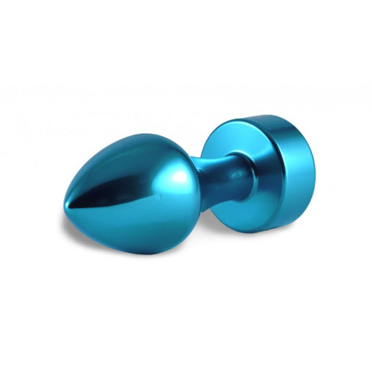 Butt Plug Turquoise With Transparent Stone Rosebud Aluminum - UABDSM