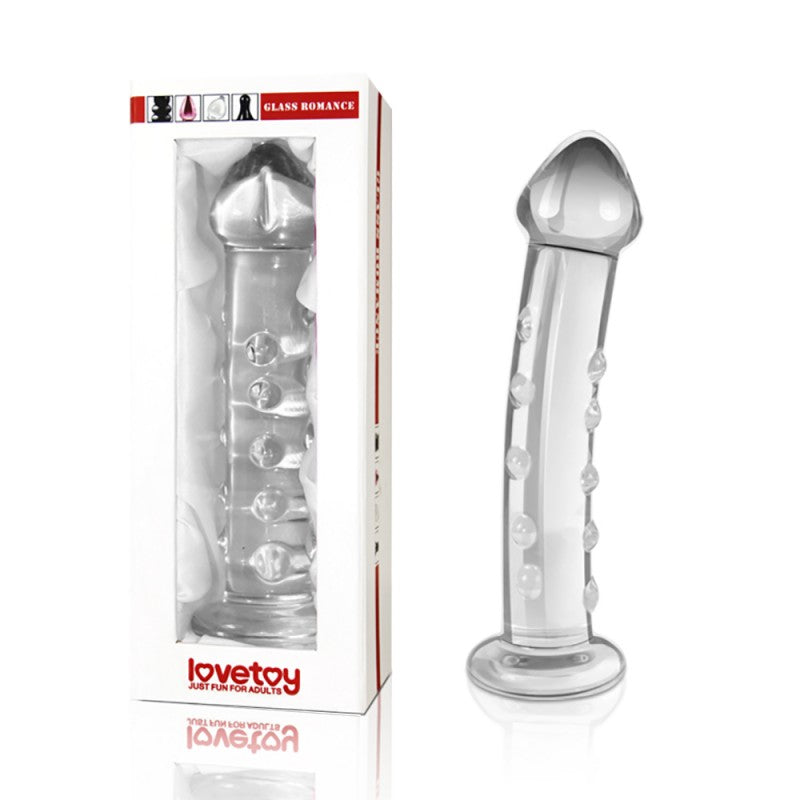 Glass Dildo With Pimples Transparent Glass Romance - UABDSM