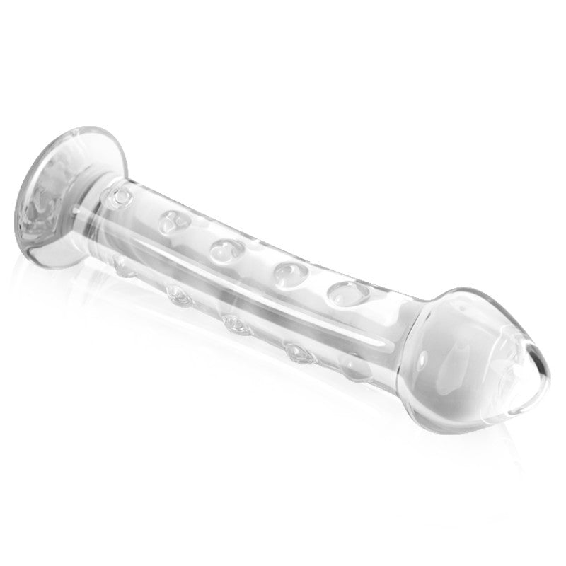 Glass Dildo With Pimples Transparent Glass Romance - UABDSM