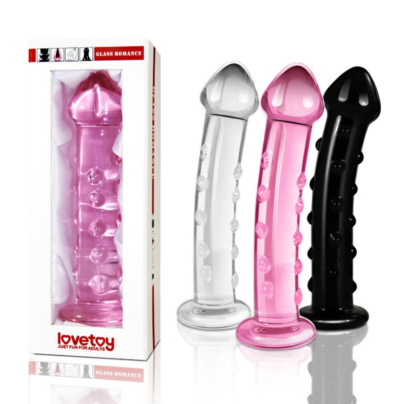 Glass Dildo With Pimples Transparent Glass Romance - UABDSM