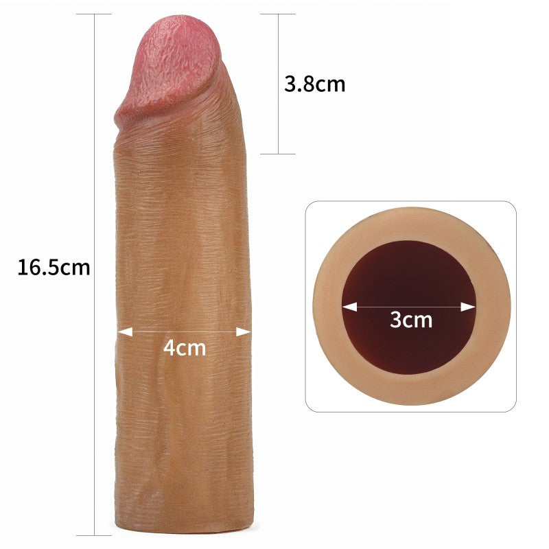 Super Realistic Penis Extender Brown Revolutionary Silicone Nature Extender - UABDSM