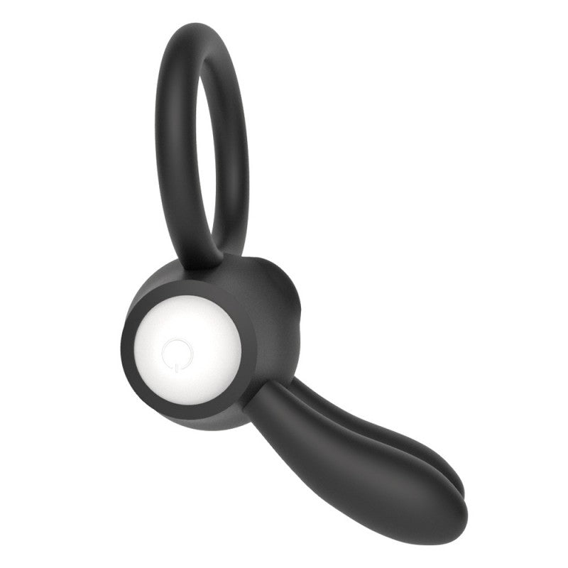 Vibrating Black Cock Ring Power Clit Cockring Rabbit - UABDSM