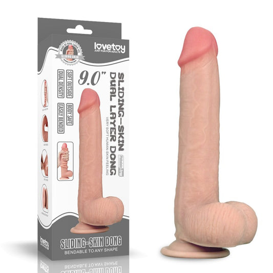 Dildo Realistic With Skin Sliding Skin Dual Layer Dong - UABDSM