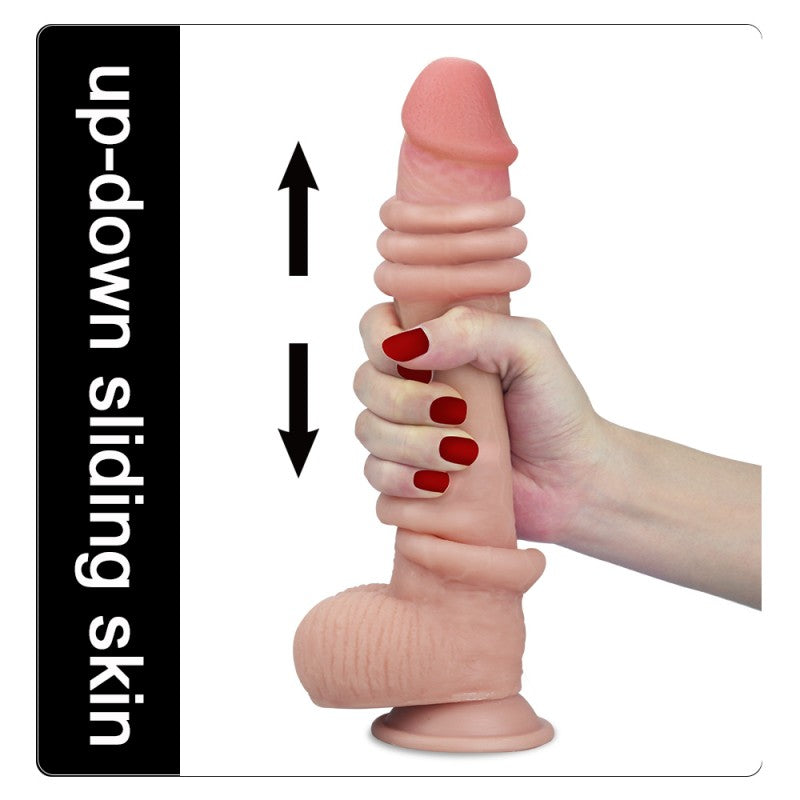 Dildo Realistic With Skin Sliding Skin Dual Layer Dong - UABDSM