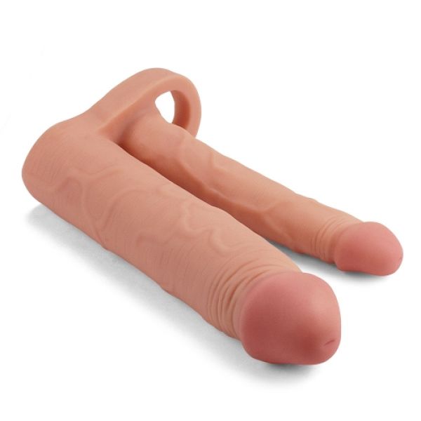 Pleasure X Tender Double Penis Sleeve Flesh - UABDSM