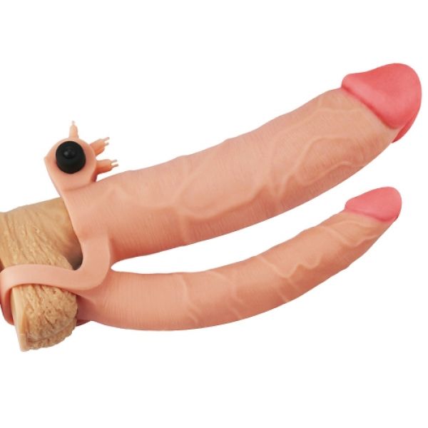 Pleasure X Tender Vibrating Double Penis Sleeve - UABDSM