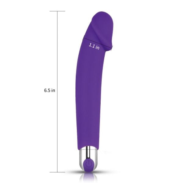 Vibrator Purple Rechargeable IJOY Silicone Dildo - UABDSM