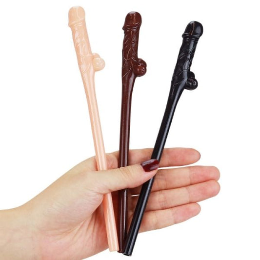 Original Willy Straws Brown Straws Set In The Shape Of A Penis 9 Pcs - UABDSM
