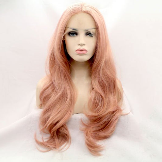 Wig ZADIRA Pink Female Long Wig With Soft Curls - UABDSM
