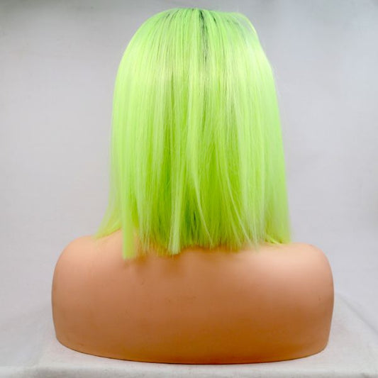 Short Straight Wig ZADIRA Neon Green With Ombre - UABDSM