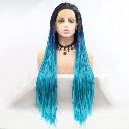 Wig ZADIRA Blue Afrokos Female Long With Ombre - UABDSM