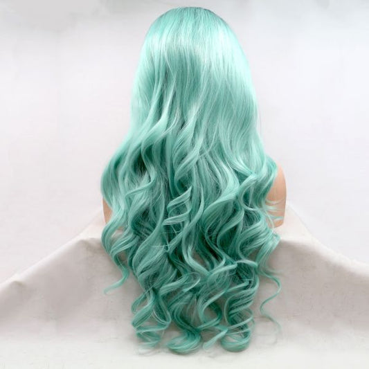 Wig ZADIRA Turquoise Green Long Wavy For Women - UABDSM
