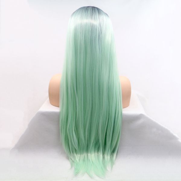 Long Straight Wig ZADIRA Delicate Mint With Ombre - UABDSM