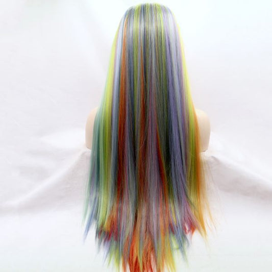 Wig ZADIRA Multicolor Rainbow Womens Long Straight - UABDSM