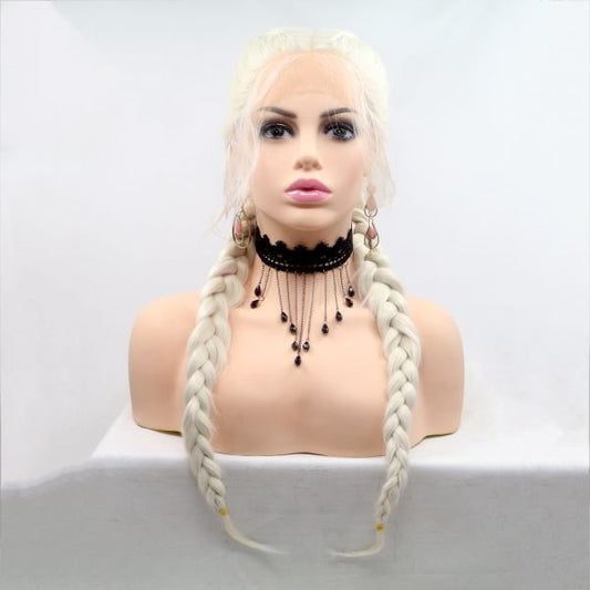 Wig ZADIRA White Blond Female Long With Pigtails - UABDSM