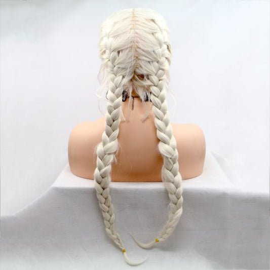 Wig ZADIRA White Blond Female Long With Pigtails - UABDSM