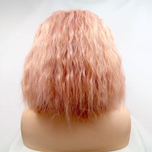 Wig ZADIRA Square Pastel Pink Female Short Curly - UABDSM