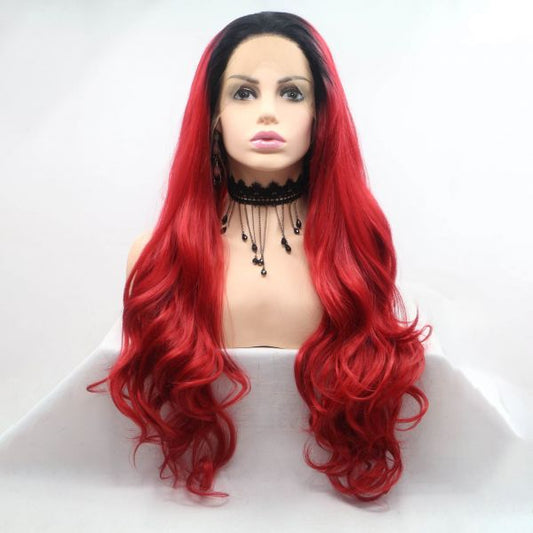 Wig ZADIRA Red Female Long Wavy With Ombre - UABDSM
