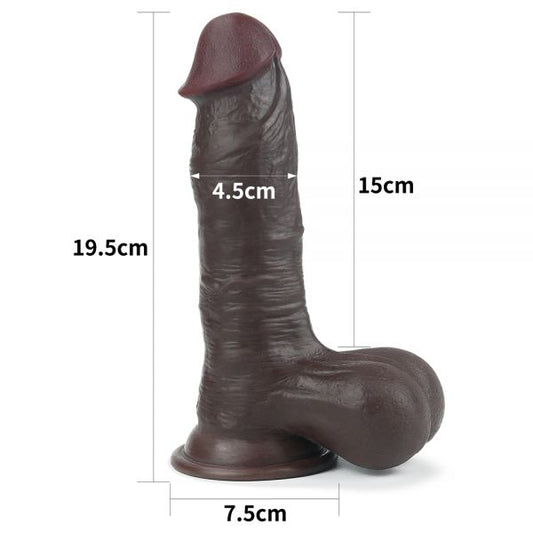 Suction Cup Dildo Sliding Skin Dual Layer Dong 7.8 - UABDSM
