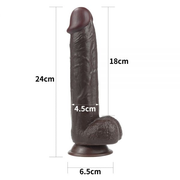 Dildo Suction Cup Sliding Skin Dual Layer Dong 9.5 - UABDSM