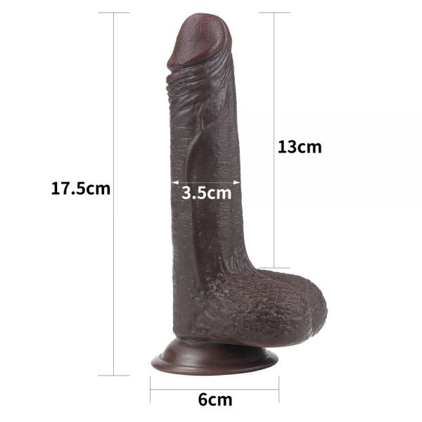 Dildo Suction Cup Sliding Skin Dual Layer Dong 7.0 - UABDSM