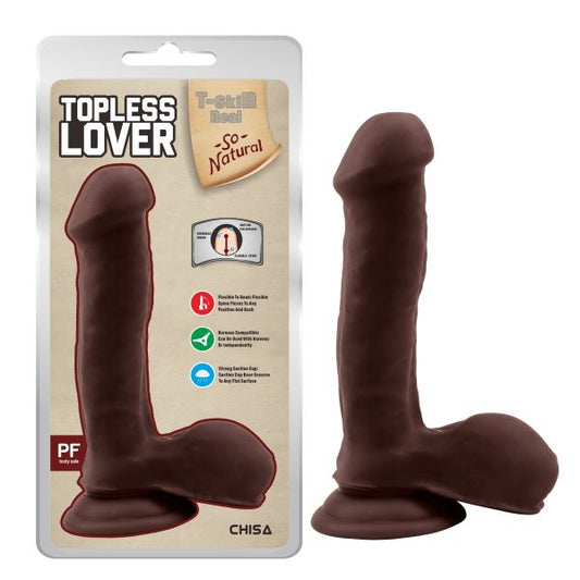 Topless Lover Brown Suction Cup Dildo - UABDSM