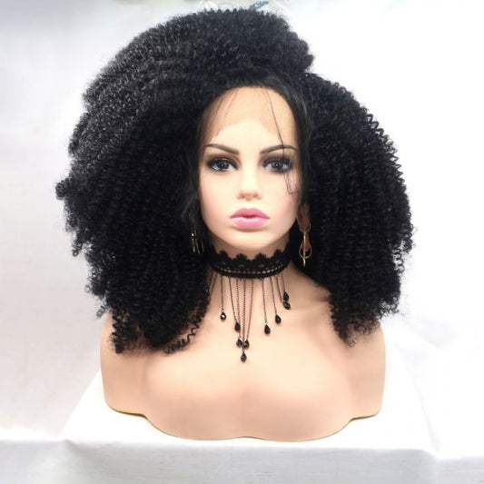 Wig ZADIRA Female Black Curly On A Mesh - UABDSM