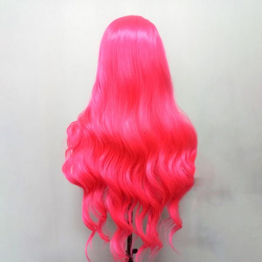 Wig ZADIRA Pink Female Long Wig With Curls On A Mesh - UABDSM
