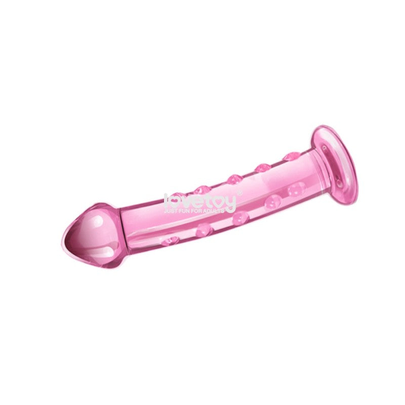 Glass Dildo With Pimples Pink Glass Romance - UABDSM